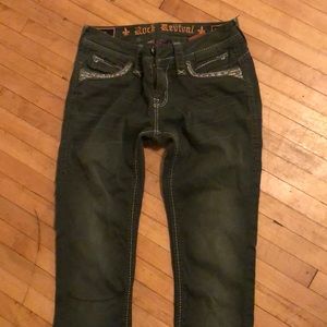 Rock Revival Green Skinny Jeans
